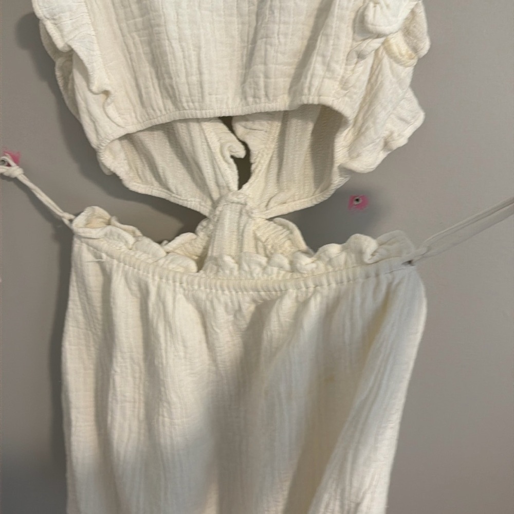 SABO Cream Ruffle Mini Dress Sz M - Picture 3 of 4